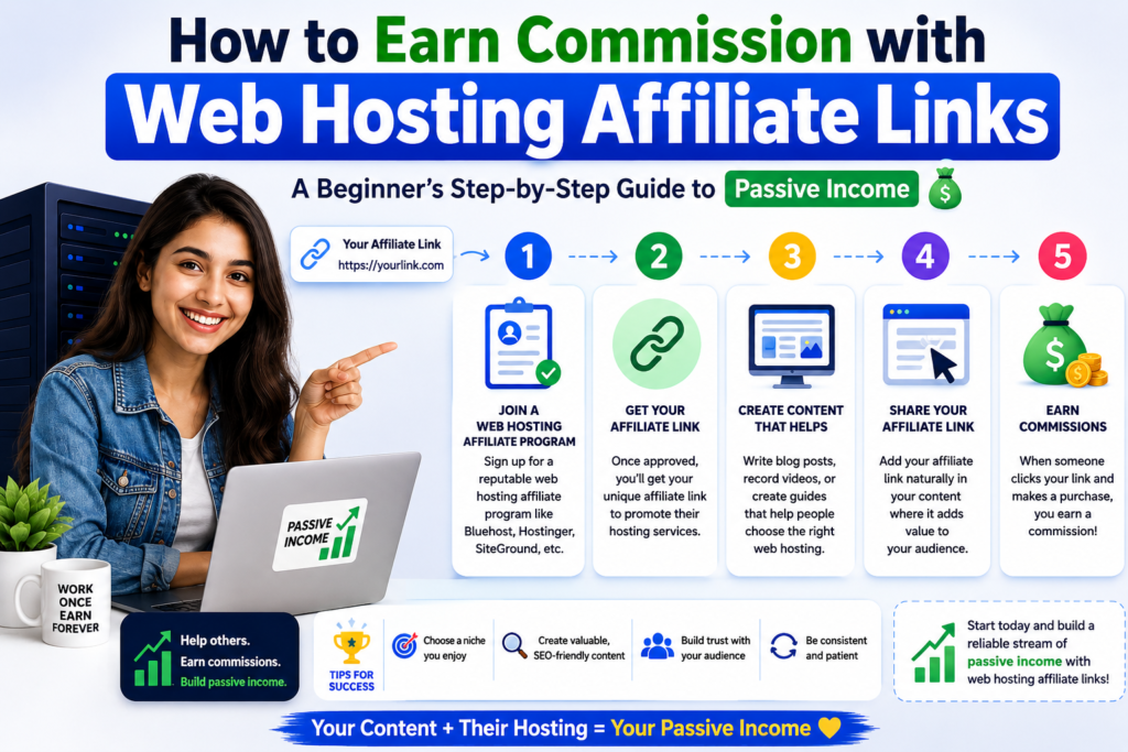 How to Earn Commission with Web Hosting Affiliate Links: A Beginner’s Step-by-Step Guide to Passive Income